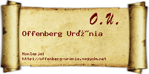 Offenberg Uránia névjegykártya